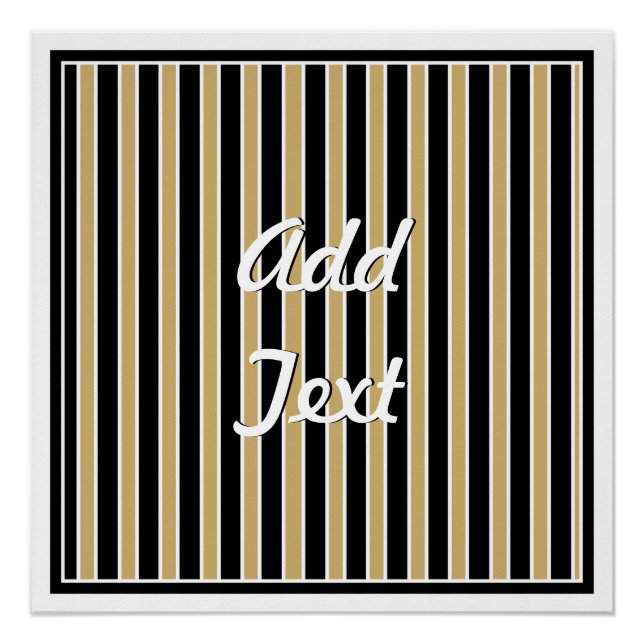 Poster Bandes noires et or - Couleurs scolaires (Devant)