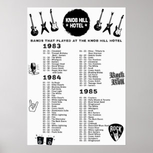 Poster Bandes Qui Ont Joué Le Knob Hill Hotel 1983-84-85
