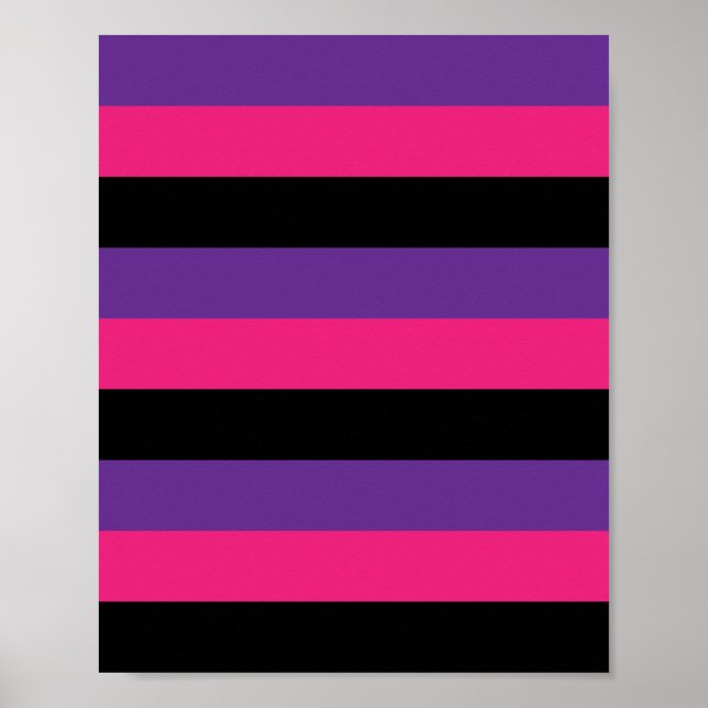 Poster Bandes rose violet noir jolie (Devant)