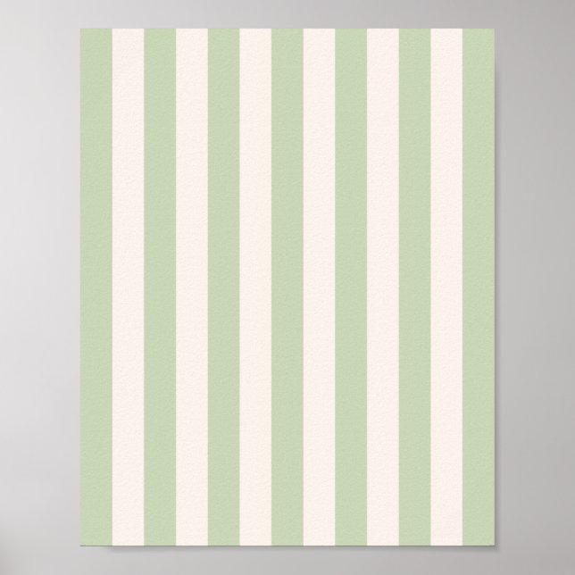 Poster Bandes Vertes Pastel Vert (Devant)