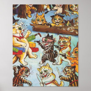 Poster Bandits De Kitten Par Louis Wain