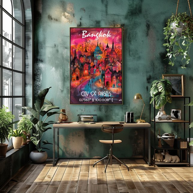 Poster Bangkok Arte vibrante Estilo Contemporáneo (Créateur téléchargé)