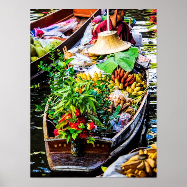 Poster Bangkok | Marché flottant (Devant)