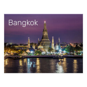 Poster Bangkok Wat Arun Sunset BKK Thaïlande Souvenir