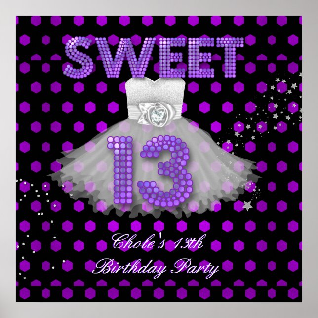 Poster Bannière Anniversaire Sweet 13 (Devant)