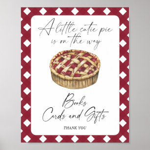 Poster Bannière baby shower à tarte livres cartes et cade