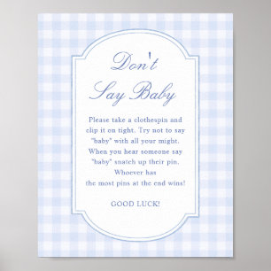 Poster Bannière Baby Shower Bleu Ne Dis Pas Bébé