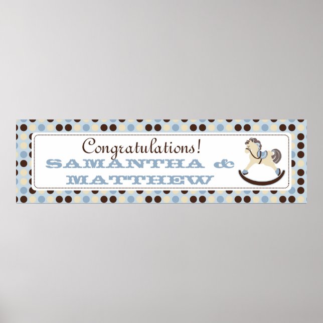 Poster Bannière Baby shower Blue Rocse (Devant)