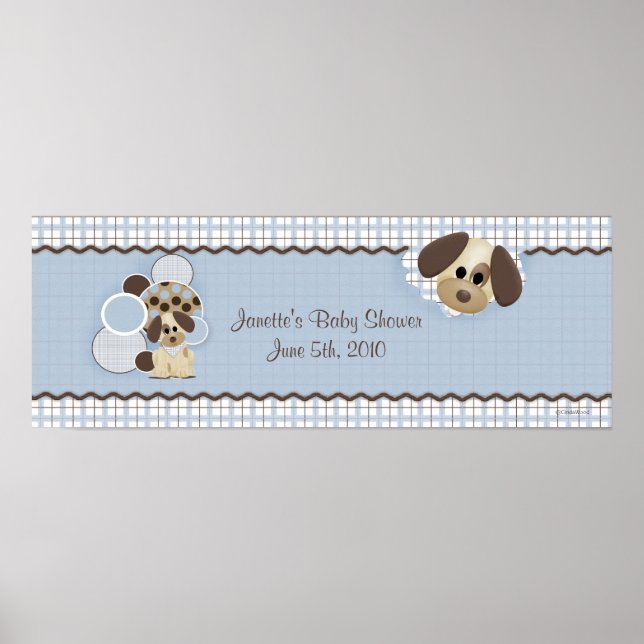 Poster Bannière baby shower Chiot (Devant)