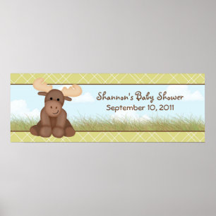 Poster Bannière Baby shower d'orignal