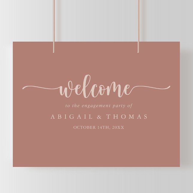 Poster Bannière d'accueil de fête de fiançailles en terre (Créateur téléchargé)