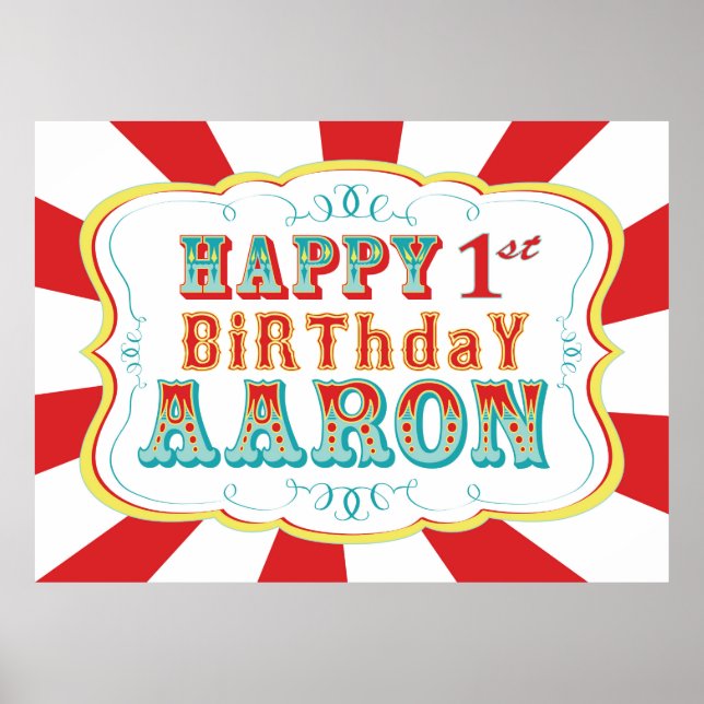 Poster Bannière d'anniversaire du Carnaval ou du Cirque p (Devant)