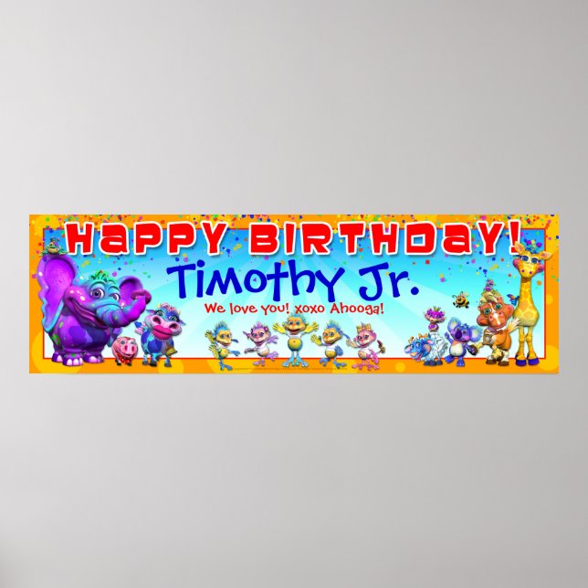Poster Bannière d'anniversaire GiggleBellies 40"x12" (Devant)