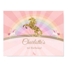 Bannière d'anniversaire Licorne | Licorne baby sho