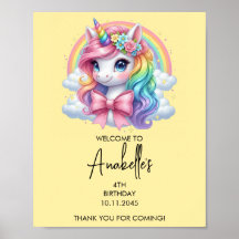 Bannière d'anniversaire Licorne Magique | Panneau
