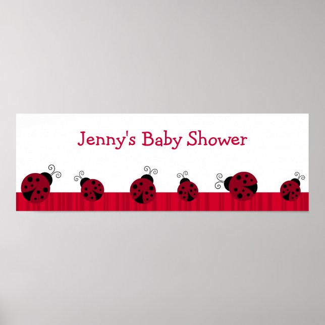 Poster Bannière d'anniversaire personnalisée Red Ladybug  (Devant)