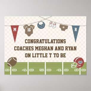 Poster Bannière de Baby shower Co-ed Couples de Football
