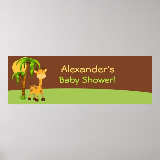 Poster Bannière de Baby shower de la Giraffe Cute (Devant)