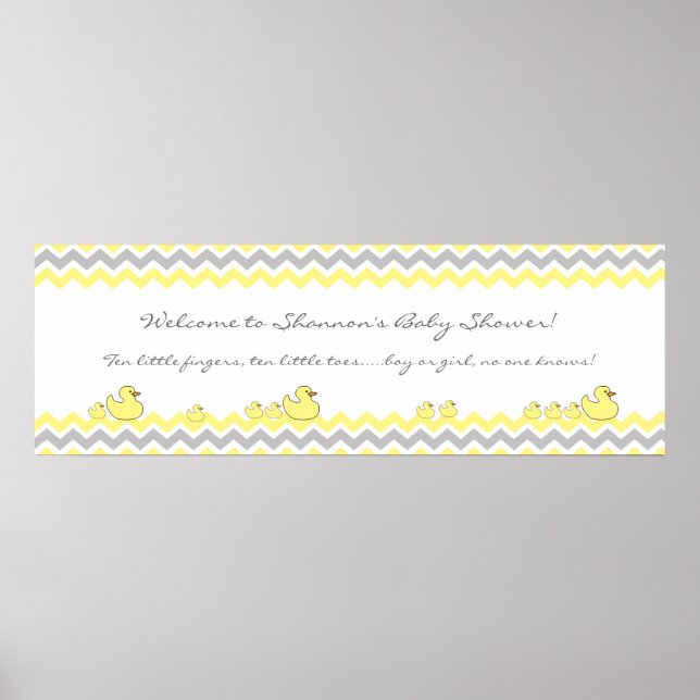 Poster Bannière de Baby shower Little Ducks Panneau de bi (Devant)