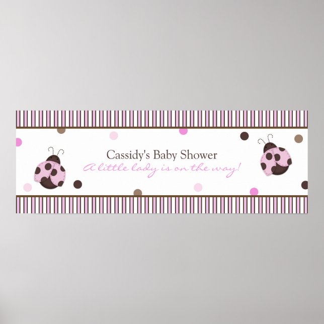 Poster Bannière de Baby shower Mod Ladybug (Devant)