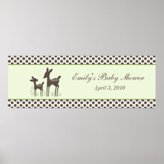 Poster Bannière de Baby shower Willow Deer