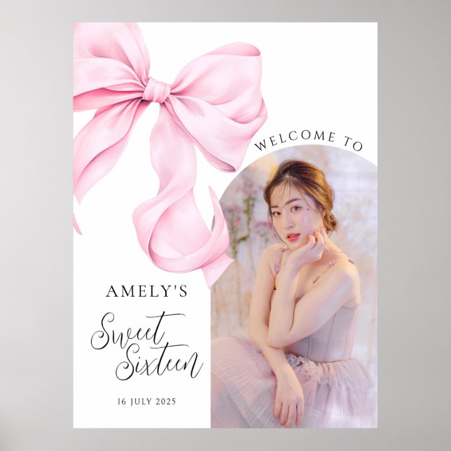 Poster Bannière de bienvenue photo pour un Sweet Seize an (Devant)