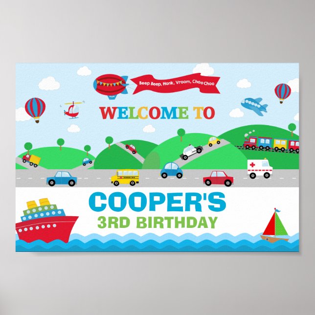 Poster Bannière de bienvenue pour anniversaire sur le thè (Devant)