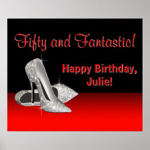 Poster Bannière de fête d'anniversaire de la Parties scin