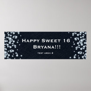 Poster Bannière de fête d'anniversaire personnalisée Deni