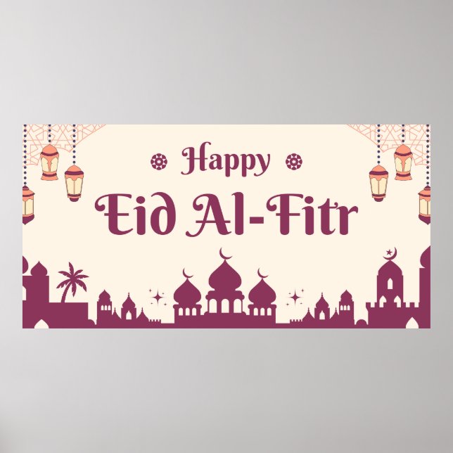 Poster Bannière de fête Eid Mubarak Eid  (Devant)