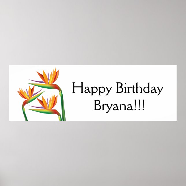 Poster Bannière de fête florale tropicale Bird of Paradis (Devant)