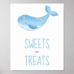 Poster Bannière de friandises et de douceurs à l'aquarell