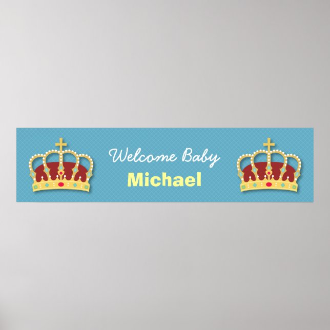 Poster Bannière de la fête de bienvenue du Baby shower du (Devant)