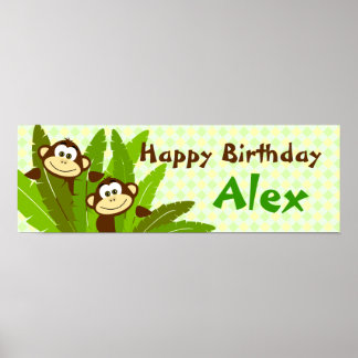 Poster Bannière de la fête des singes