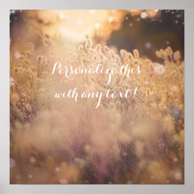 Poster Bannière de mariage champêtre rustique de champ de (Devant)