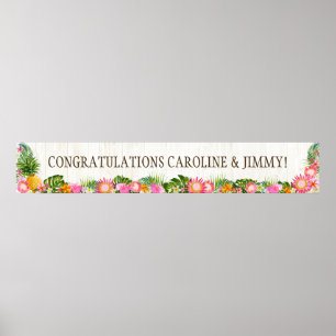 Poster Bannière de Mariage rustique de la plage de Luau H