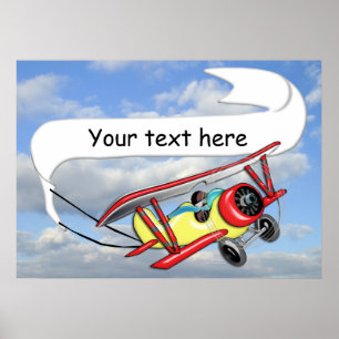 Poster Bannière de remorquage Biplane personnalisable