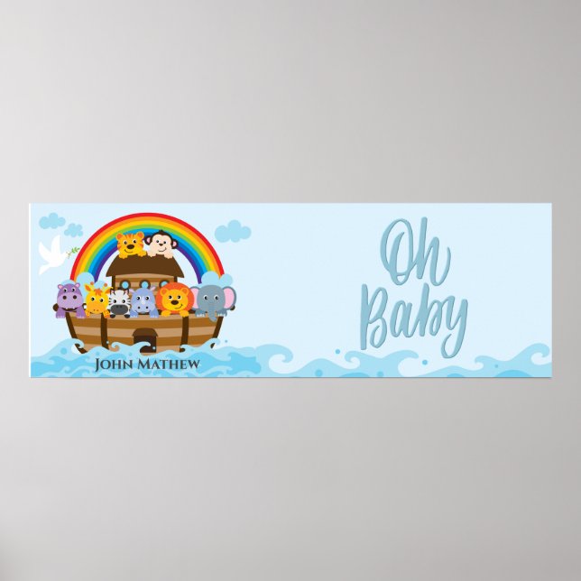 Poster Bannière du Baby shower Arche de Noah (Devant)