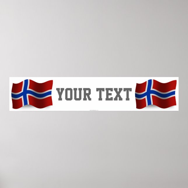 Poster Bannière du drapeau norvégien (Devant)