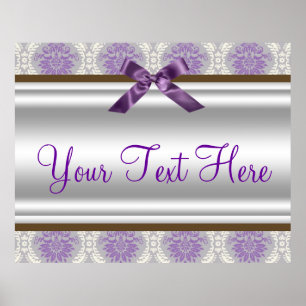Poster Bannière du parti Purple Damask
