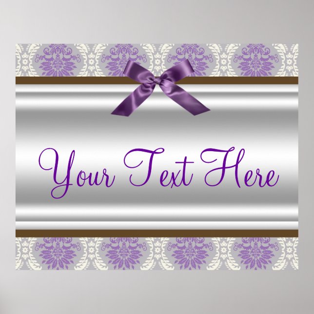 Poster Bannière du parti Purple Damask (Devant)