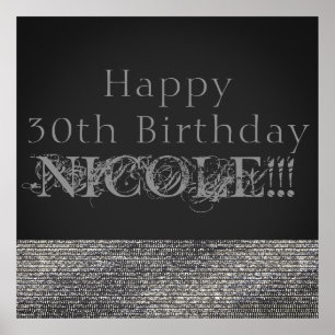 Poster Bannière du parti Silver Sparken Modern Glam Sequi