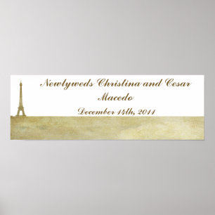 Poster Bannière personnalisée 22,5 x 7,5 pouces Paris Vin