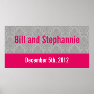 Poster Bannière personnalisée de 22,5 po x 7,5 po - Damas