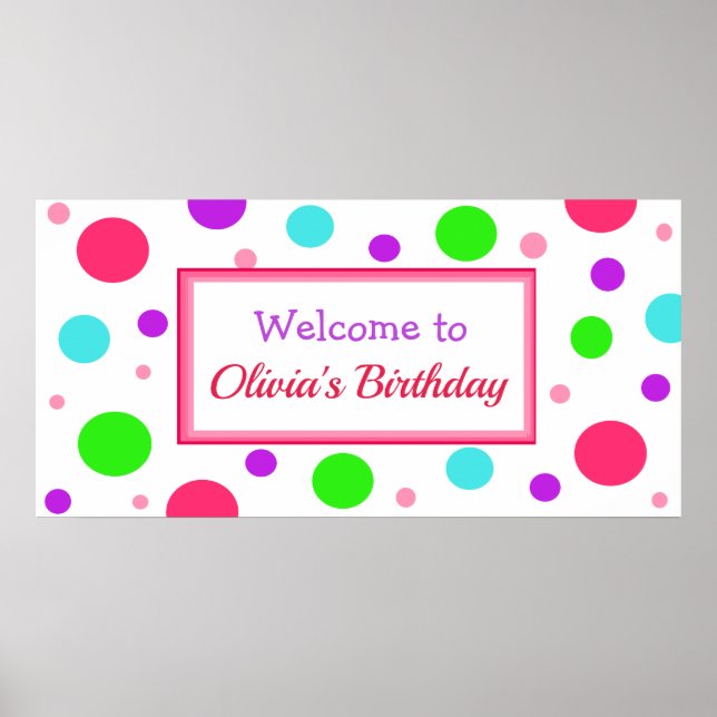 Poster Bannière personnalisée de fête d'anniversaire pour (Devant)