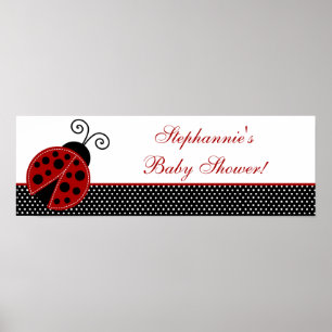 Poster Bannière personnalisée Red Ladybug de 22,5 po x 7,