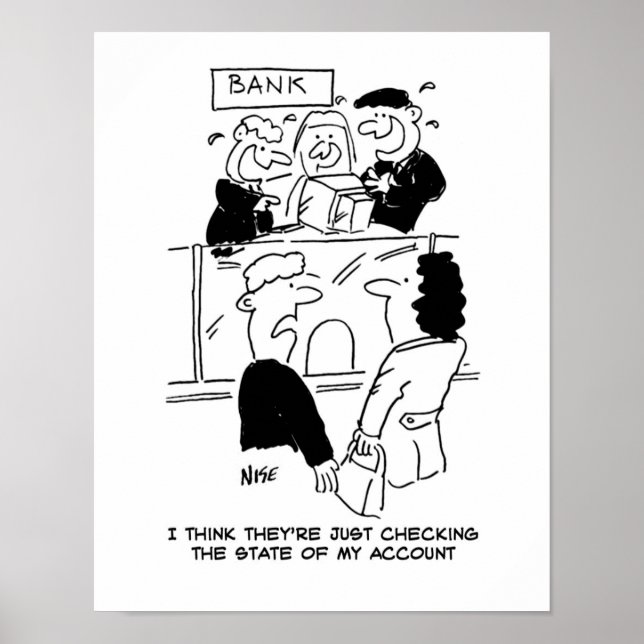 Poster Banques. Vérification de l'état d'un compte bancai (Devant)