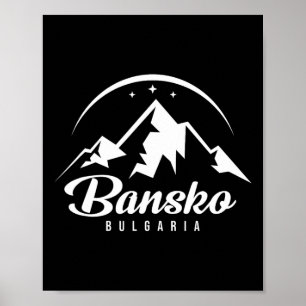Poster Bansko Bulgarie Station de ski Ski Snowboard