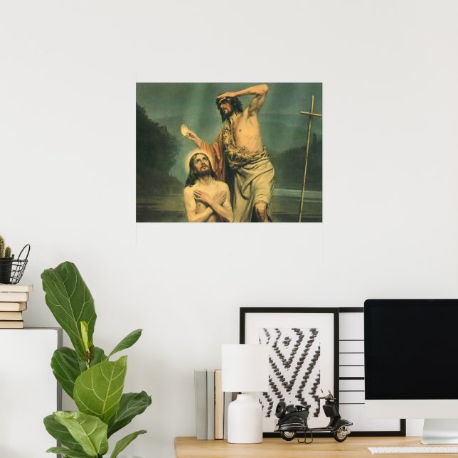 Poster Baptême de Jésus Christ par Jean le Baptiste (Bureau à domicile)