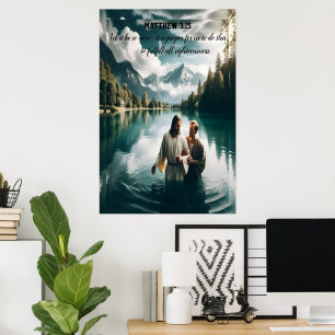 Poster Baptême divin de Jésus-Christ de Jean